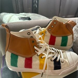 Converse Green and Yellow High-Top Sneakers